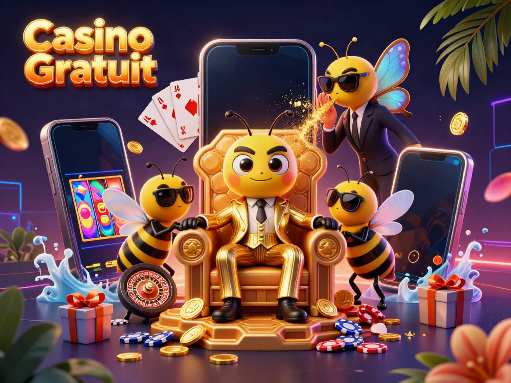 Jouez avec Casino Gratuit dans une scène dynamique de machines à sous, révélant un univers de gains.