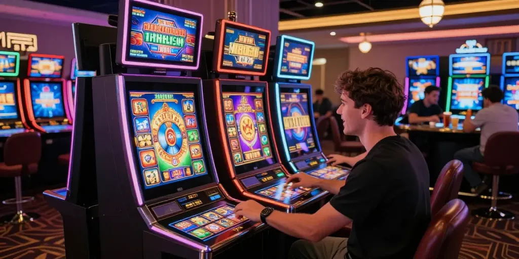 Expérience de jeu immersive sur https://studiobarw.com/ avec des machines à sous modernes et une ambiance électrisante.